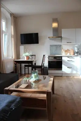 Küche/Küchenzeile in der Unterkunft Ferienwohnung Goldgrund15