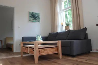 Ein Sitzbereich in der Unterkunft Ferienwohnung Goldgrund15