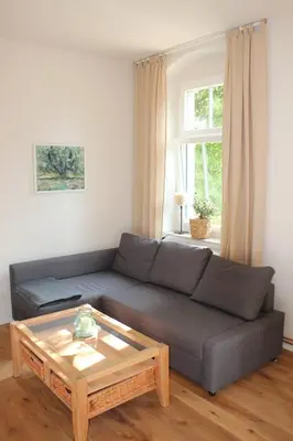Ein Sitzbereich in der Unterkunft Ferienwohnung Goldgrund15