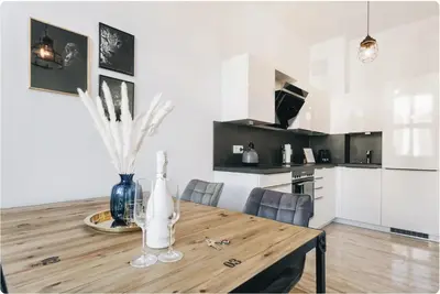 Küche/Küchenzeile in der Unterkunft TIP! Zentraler geht's nicht! Premium Apartment in der Altstadt