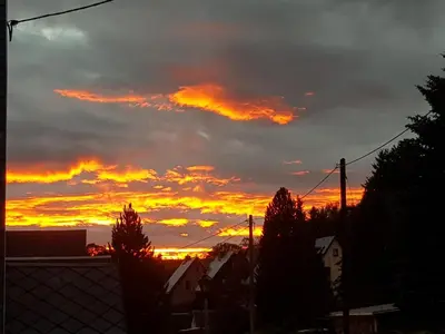 Blick auf den Sonnenuntergang/Sonnenaufgang von der Ferienwohnung aus oder aus der Nähe