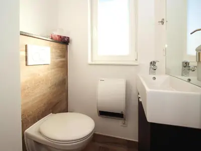 Ein Badezimmer in der Unterkunft Ferienhaus am Partwitzer See, Elsterheide
