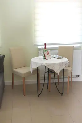 Ein Sitzbereich in der Unterkunft Ferienoase Kleine Perle