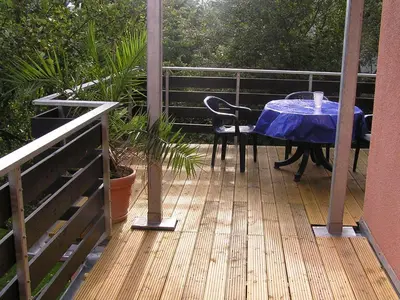 Ein Balkon oder eine Terrasse in der Unterkunft Ferienwohnungen Markgraf