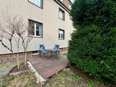 Ein Garten an der Unterkunft Ferienwohnung Dresden Laubegast