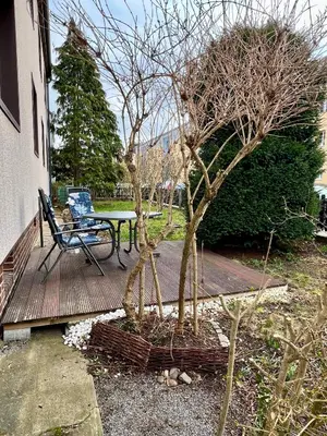 Ein Garten an der Unterkunft Ferienwohnung Dresden Laubegast