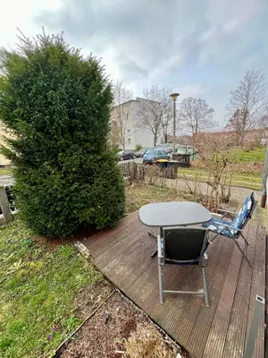 Ein Garten an der Unterkunft Ferienwohnung Dresden Laubegast