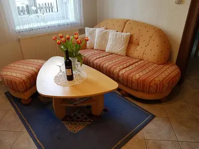 Ein Sitzbereich in der Unterkunft Ferienwohnung Viola