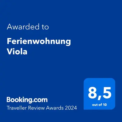 Ein Zertifikat, Auszeichnung, Logo oder anderes Dokument, das in der Unterkunft Ferienwohnung Viola ausgestellt ist