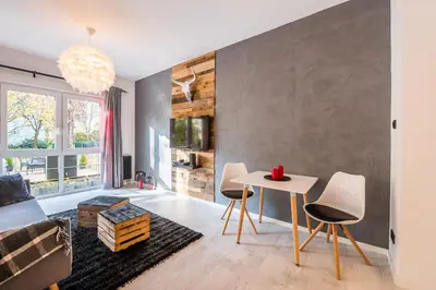 Ein Sitzbereich in der Unterkunft Dresden ThirtySix - Moderne Wohnung mit Top-Anbindung zur Altstadt
