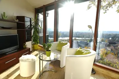 Ein Balkon oder eine Terrasse in der Unterkunft Vogelnest