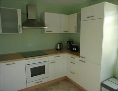 Küche/Küchenzeile in der Unterkunft Ferienwohnung Kohrener Land
