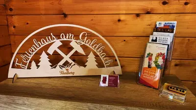 Ein Zertifikat, Auszeichnung, Logo oder anderes Dokument, das in der Unterkunft Ferienhaus am Goldbach ausgestellt ist