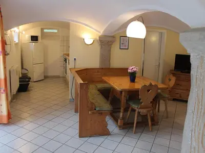 Küche/Küchenzeile in der Unterkunft Wohnung in Weibig mit Garten