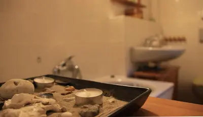 Ein Badezimmer in der Unterkunft Ferienwohnung Dresden Pillnitz am Weinberg