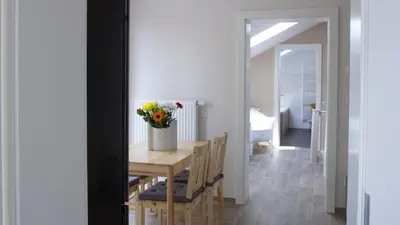 Ein Sitzbereich in der Unterkunft Ringelnatz & Lichtwer - Ferienwohnung Wurzen