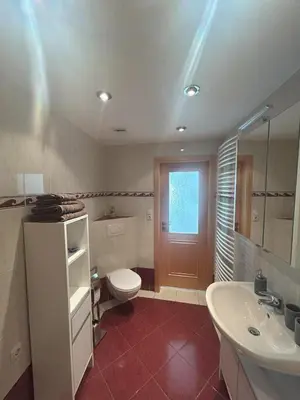 Ein Badezimmer in der Unterkunft Ferienwohnung Zieher-Rehn früher Claus