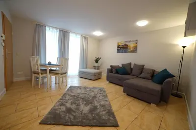 Ein Sitzbereich in der Unterkunft Apartment Bürgerstraße
