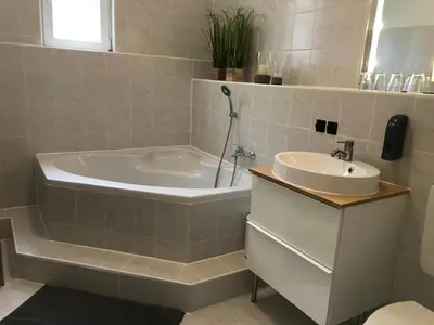 Ein Badezimmer in der Unterkunft Ferienwohnung am Wald
