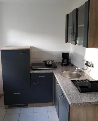 Küche/Küchenzeile in der Unterkunft Ferienwohnung Hartmann