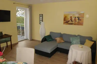 Ein Sitzbereich in der Unterkunft Sinnes Wandel Hof Serka