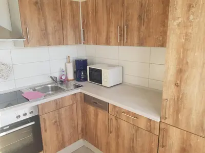 Küche/Küchenzeile in der Unterkunft Ferienwohnung 