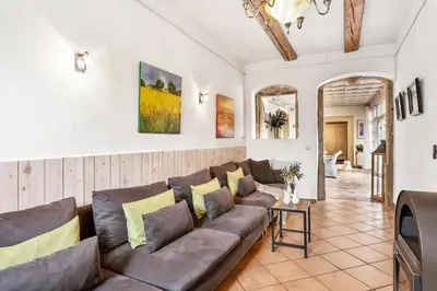 Ein Sitzbereich in der Unterkunft Landhaus Sofie