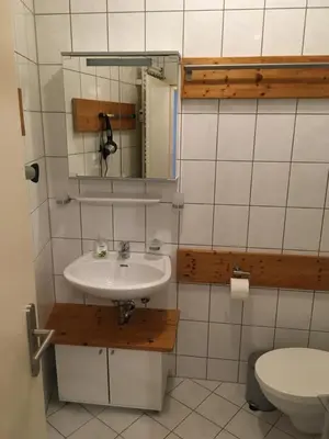 Ein Badezimmer in der Unterkunft Ferienwohnung Mittendrin -Balkon-