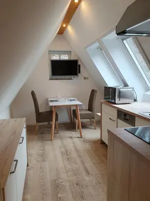 Küche/Küchenzeile in der Unterkunft Ferienhaus Bildhauer Thiele
