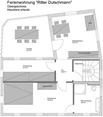Grundriss der Unterkunft Ferienhaus Bildhauer Thiele