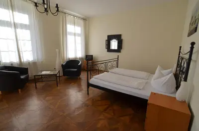 Ein Bett oder Betten in einem Zimmer der Unterkunft Gästehaus Villa Seraphinum