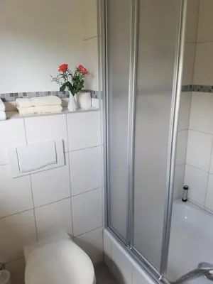 Ein Badezimmer in der Unterkunft Eisenbahnwelten