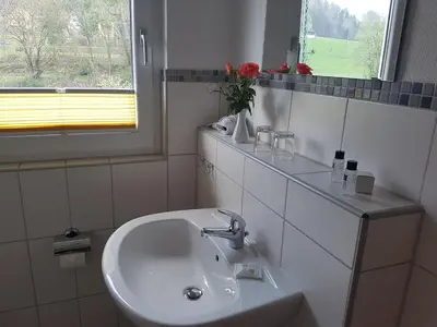 Ein Badezimmer in der Unterkunft Eisenbahnwelten