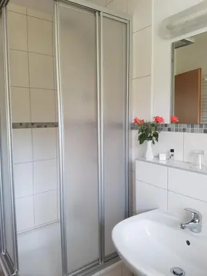 Ein Badezimmer in der Unterkunft Eisenbahnwelten