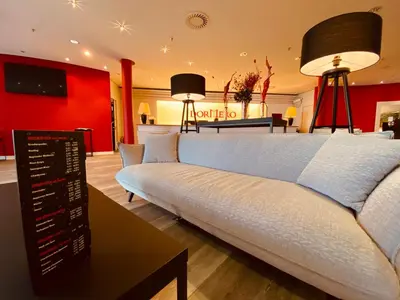 Ein Sitzbereich in der Unterkunft DORMERO Hotel Dresden City