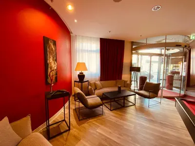 Ein Sitzbereich in der Unterkunft DORMERO Hotel Dresden City