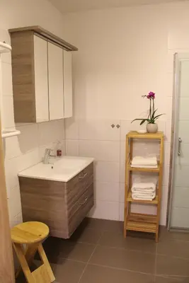 Ein Badezimmer in der Unterkunft Ferienwohnung 