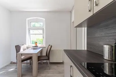 Küche/Küchenzeile in der Unterkunft Haus am Malerweg