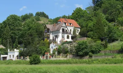 Das Gebäude in dem sich die Ferienwohnung befindet