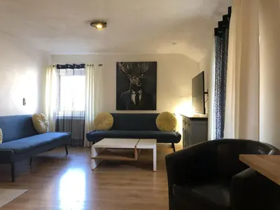 Ein Sitzbereich in der Unterkunft Pension Gesundbrunnen