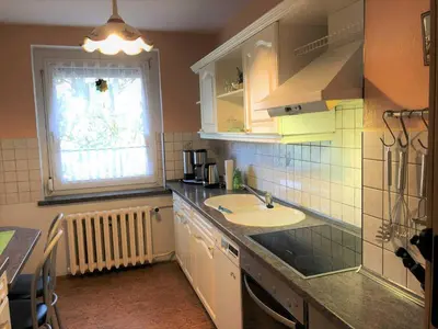Küche/Küchenzeile in der Unterkunft Ferienhaus am Wiesenweg