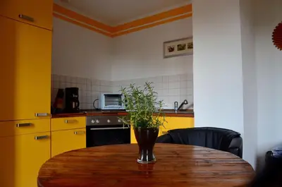 Küche/Küchenzeile in der Unterkunft Kleiner Burgblick