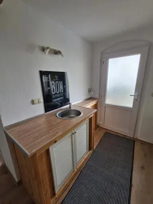 Küche/Küchenzeile in der Unterkunft Ferienwohnung Ines Wolf in der Meißner Innenstadt