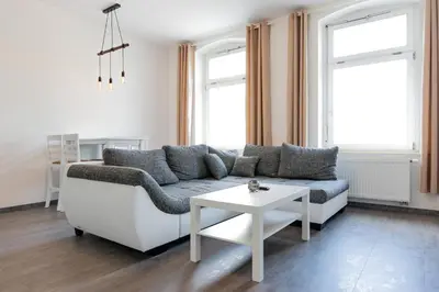 Ein Sitzbereich in der Unterkunft Moderne City Appartments im Stadtzentrum