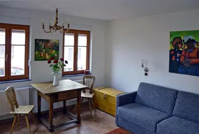 Ein Sitzbereich in der Unterkunft Dreiseitenhof Radebeul