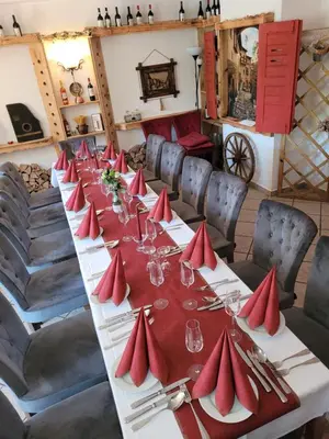 Ein Sitzbereich in der Unterkunft Hotel und Pension Al Dente