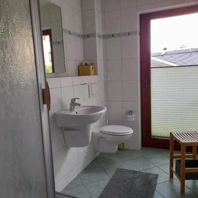 Ein Badezimmer in der Unterkunft Ferienwohnungen Herrmann