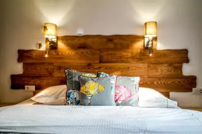 Ein Bett oder Betten in einem Zimmer der Unterkunft Ferienhaus Elbsandstein-Chalet