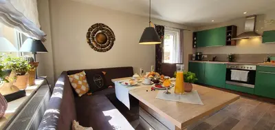 Küche/Küchenzeile in der Unterkunft Ferienhaus Elbsandstein-Chalet