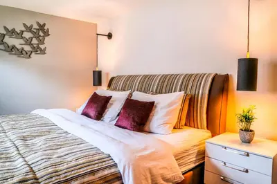 Ein Bett oder Betten in einem Zimmer der Unterkunft Ferienhaus Elbsandstein-Chalet